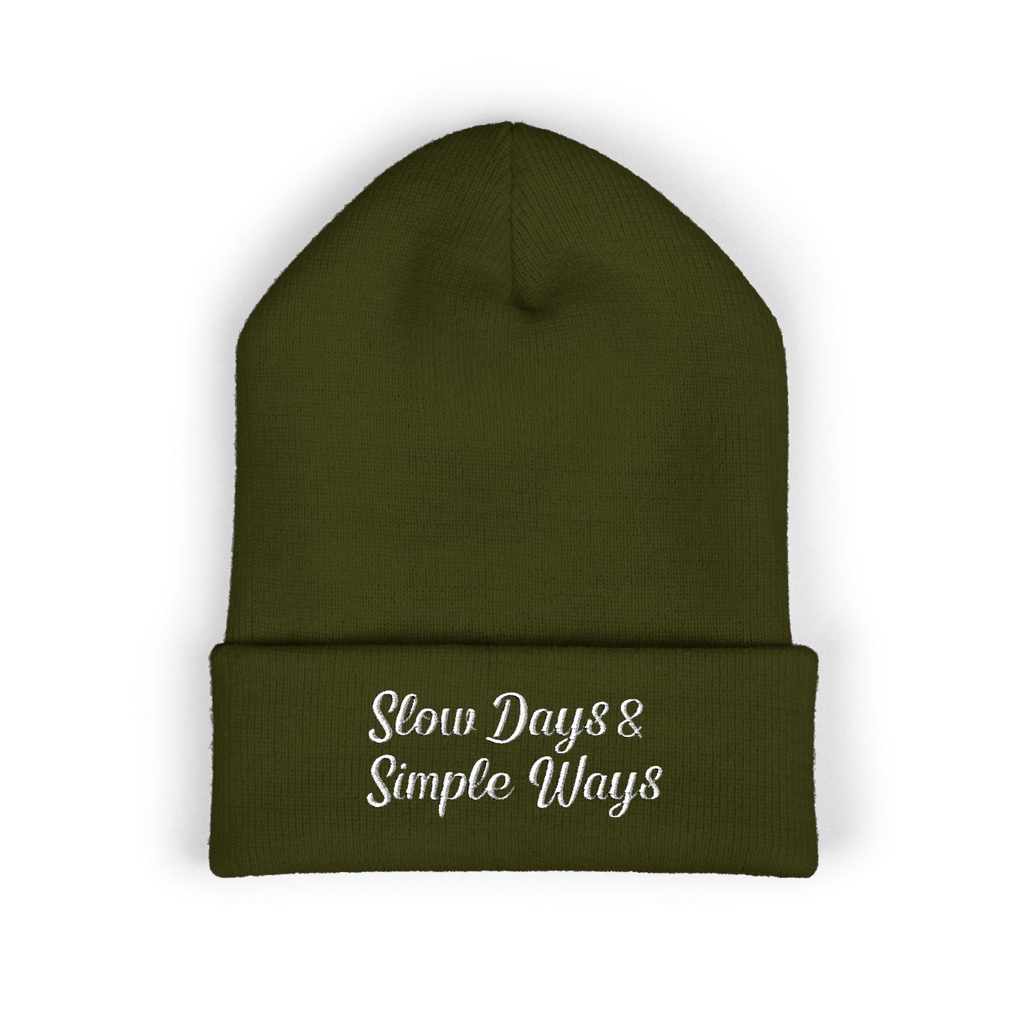 Slow Days & Simple Ways Embroidered Beanie