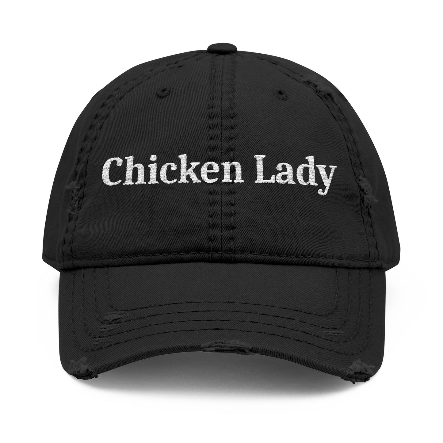Chicken Lady - Distressed Embroidered Cap