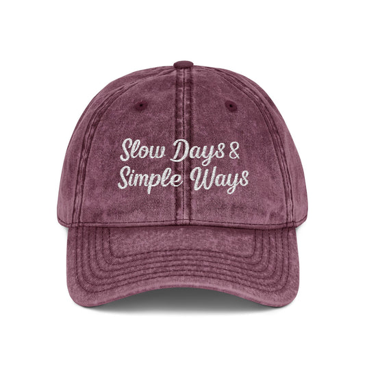 Slow Days & Simple Ways - Vintage Embroidered Cap