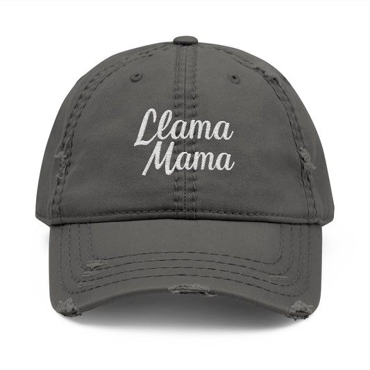 Llama Mama - Distressed Embroidered Cap