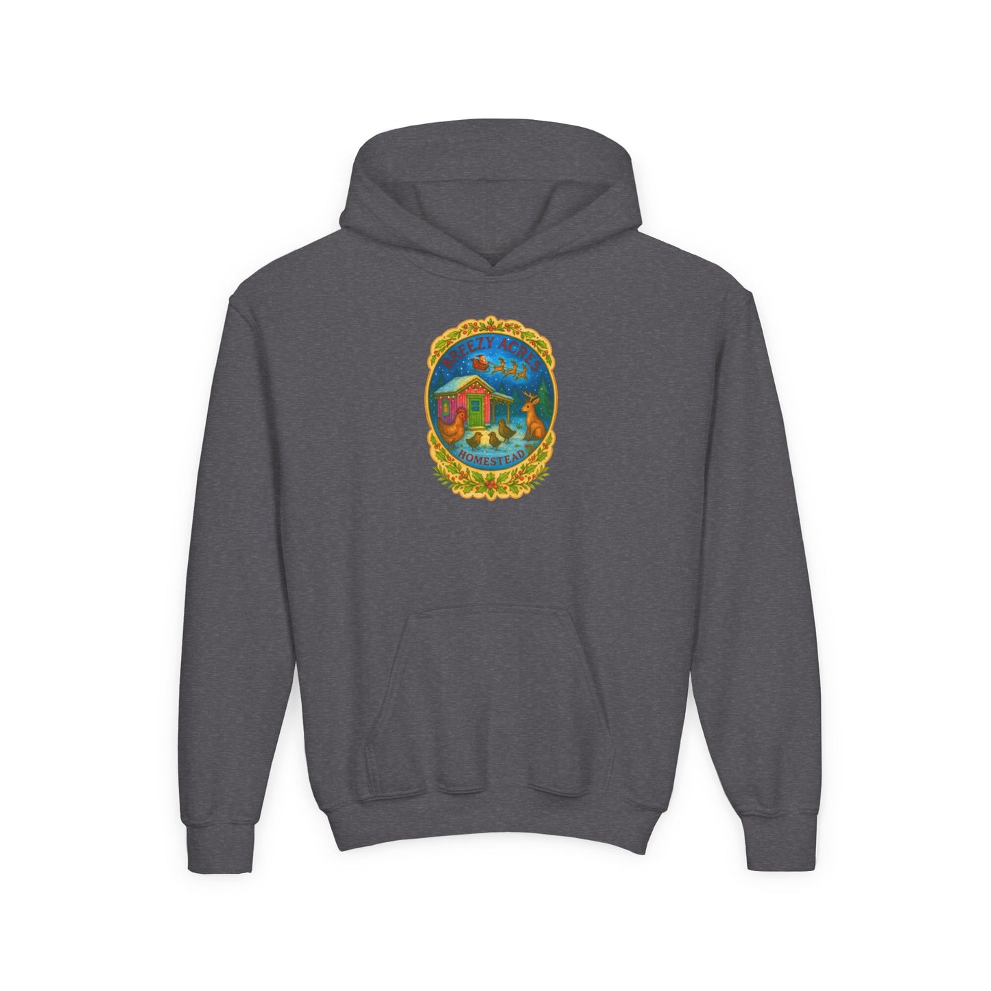 Breezy Acres Homestead Wisconsin - Holiday Youth Hoodie
