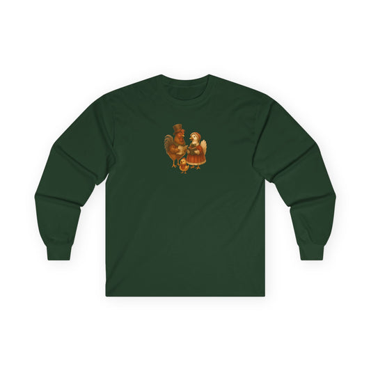 Chicken Family Christmas Caroling - Long Sleeve