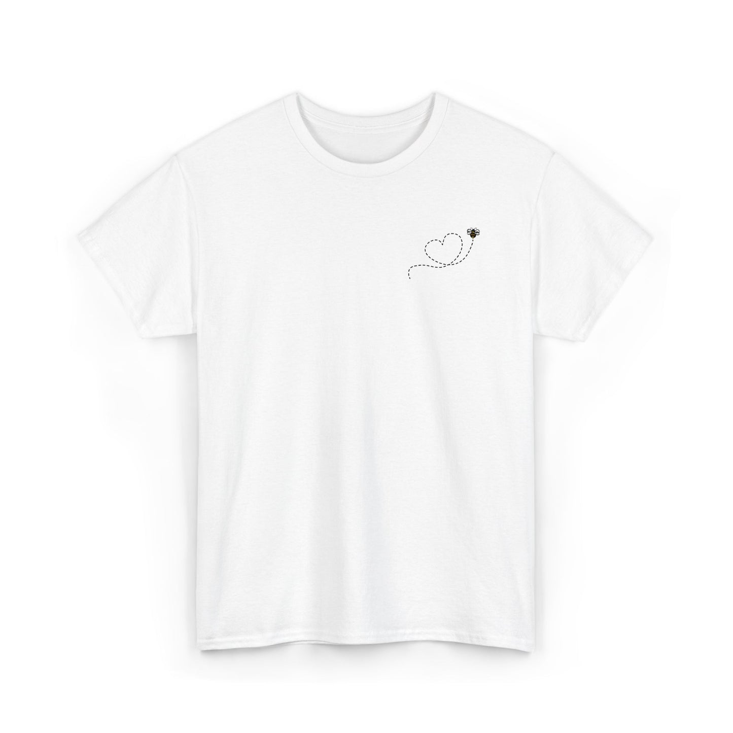 Bee Love Corner Pocket Embroidered Heart Outline Tee