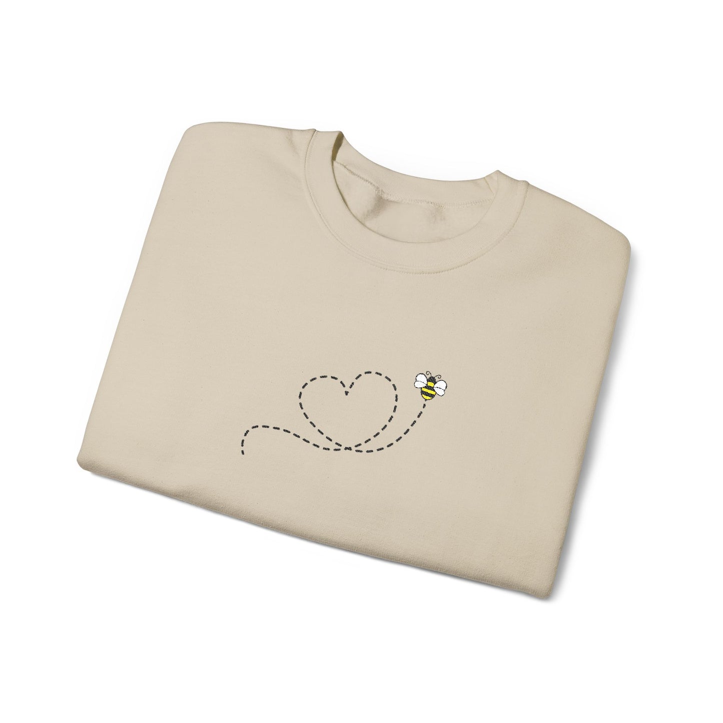 Bee Love Embroidered Heart Outline Sweater