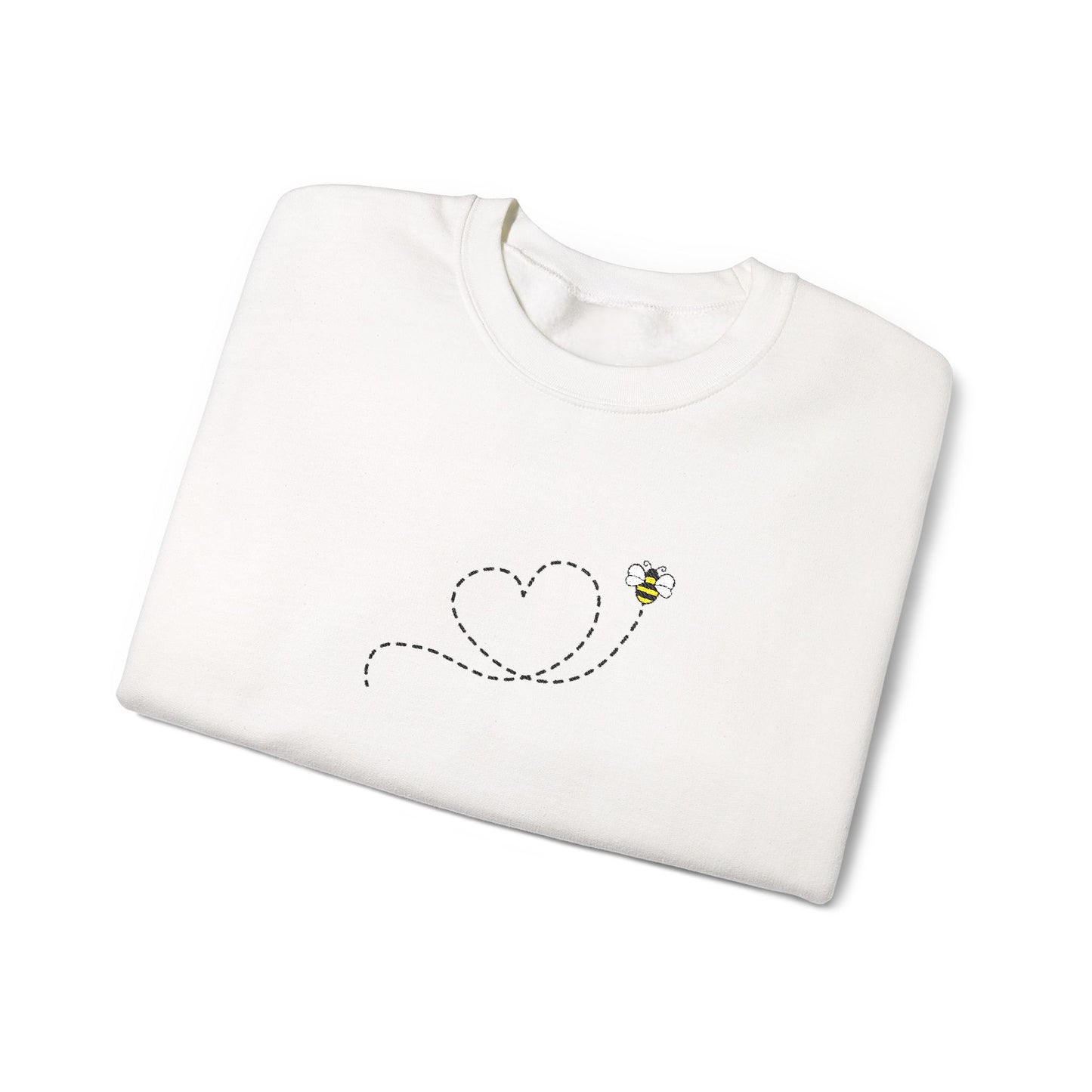 Bee Love Embroidered Heart Outline Sweater