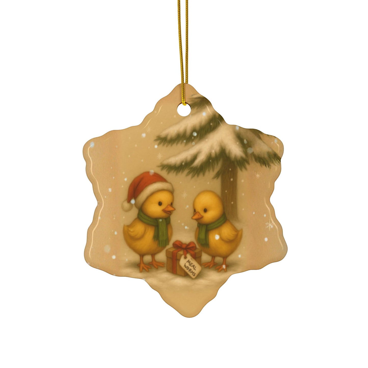 The Chicks Christmas Morning - Ceramic Ornaments