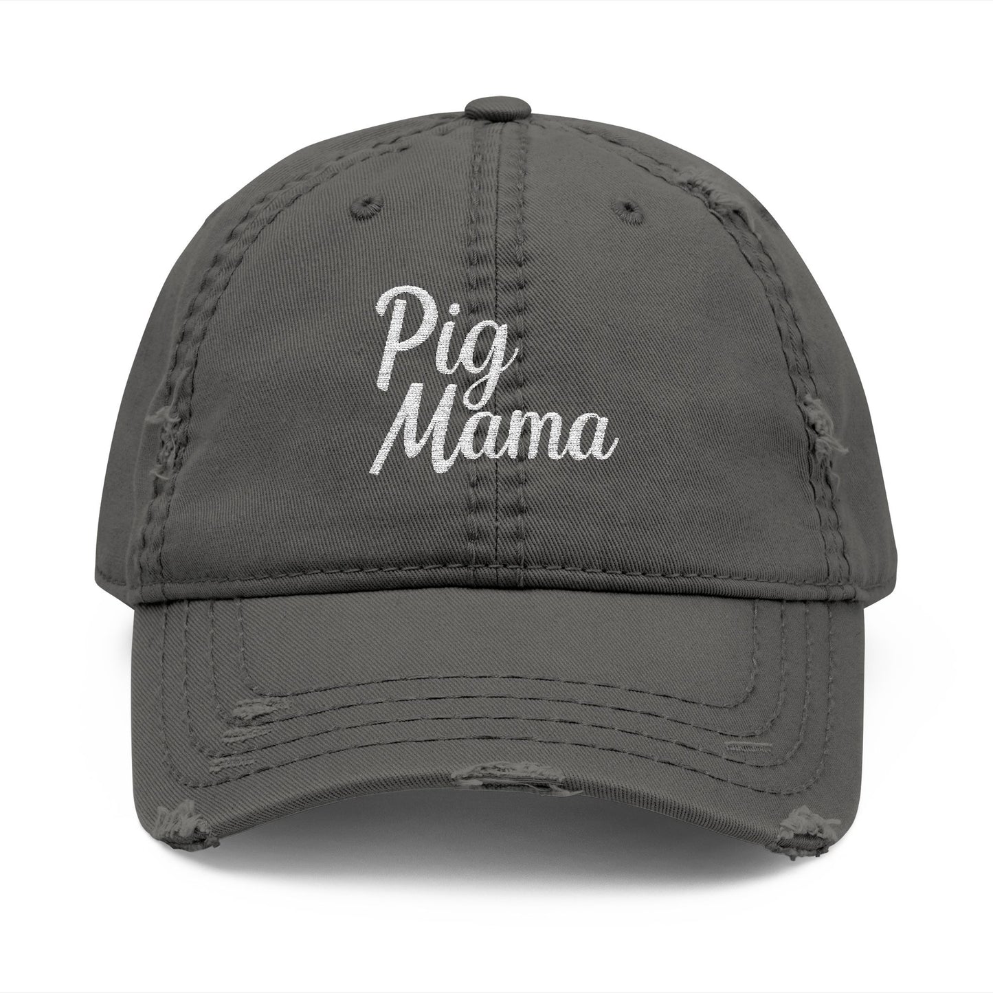 Pig Mama - Distressed Embroidered Cap