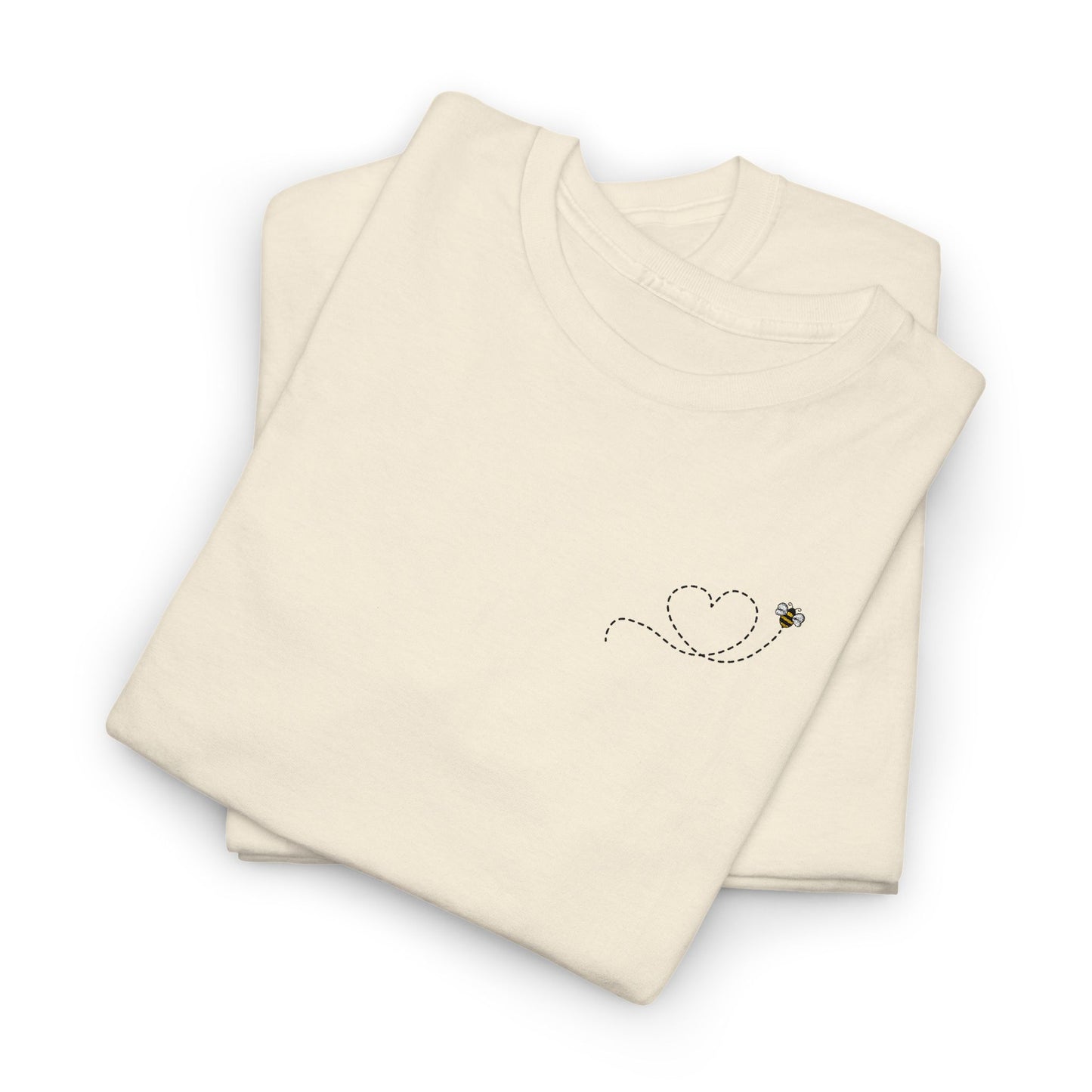 Bee Love Corner Pocket Embroidered Heart Outline Tee