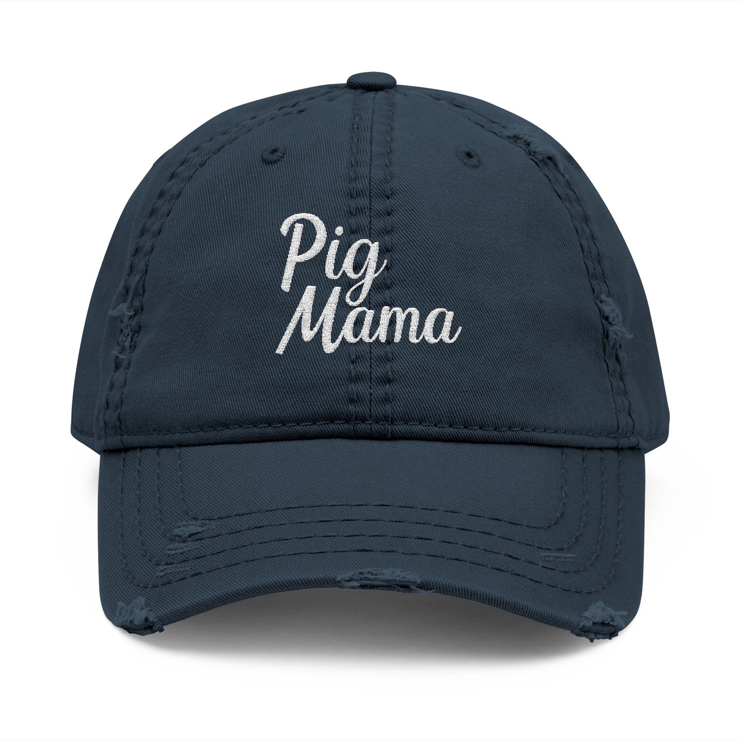 Pig Mama - Distressed Embroidered Cap