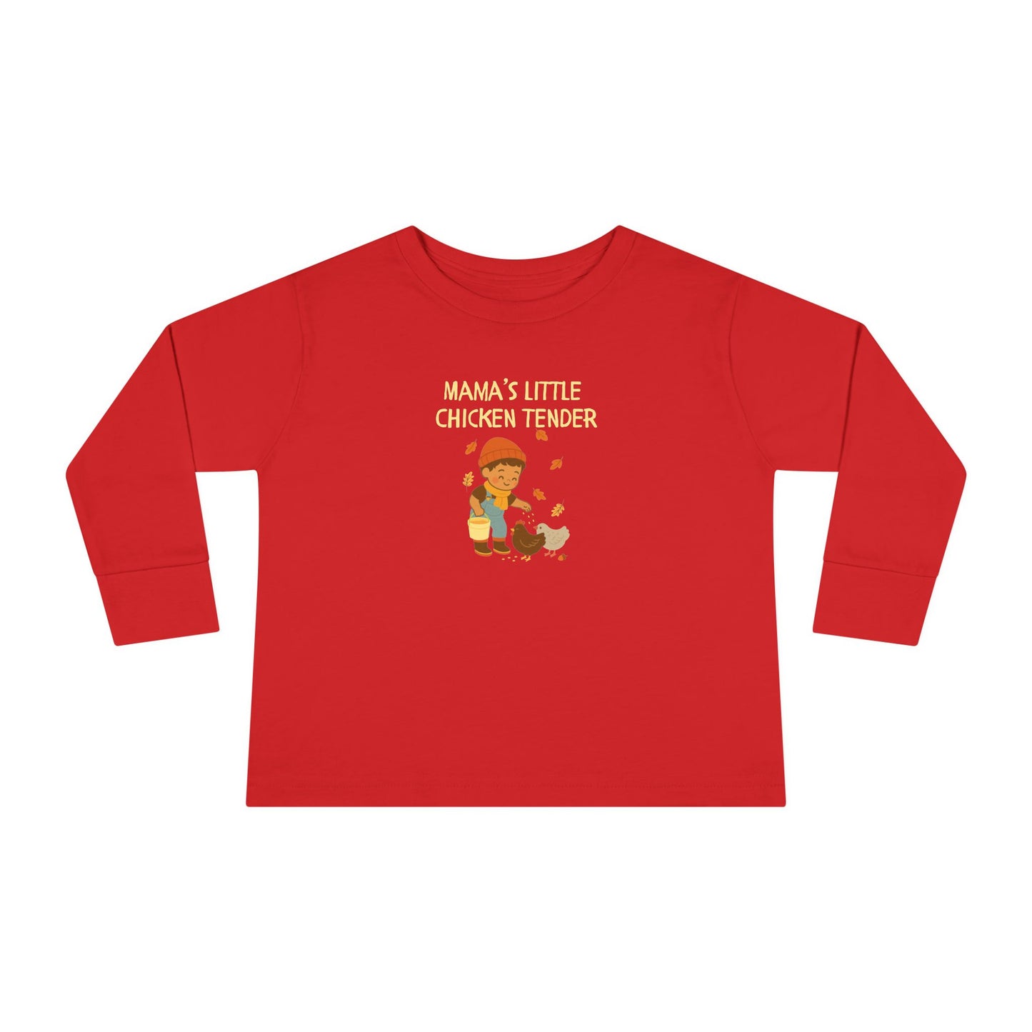 Toddler Long Sleeve - Boy Chicken Tender - Fall Scene