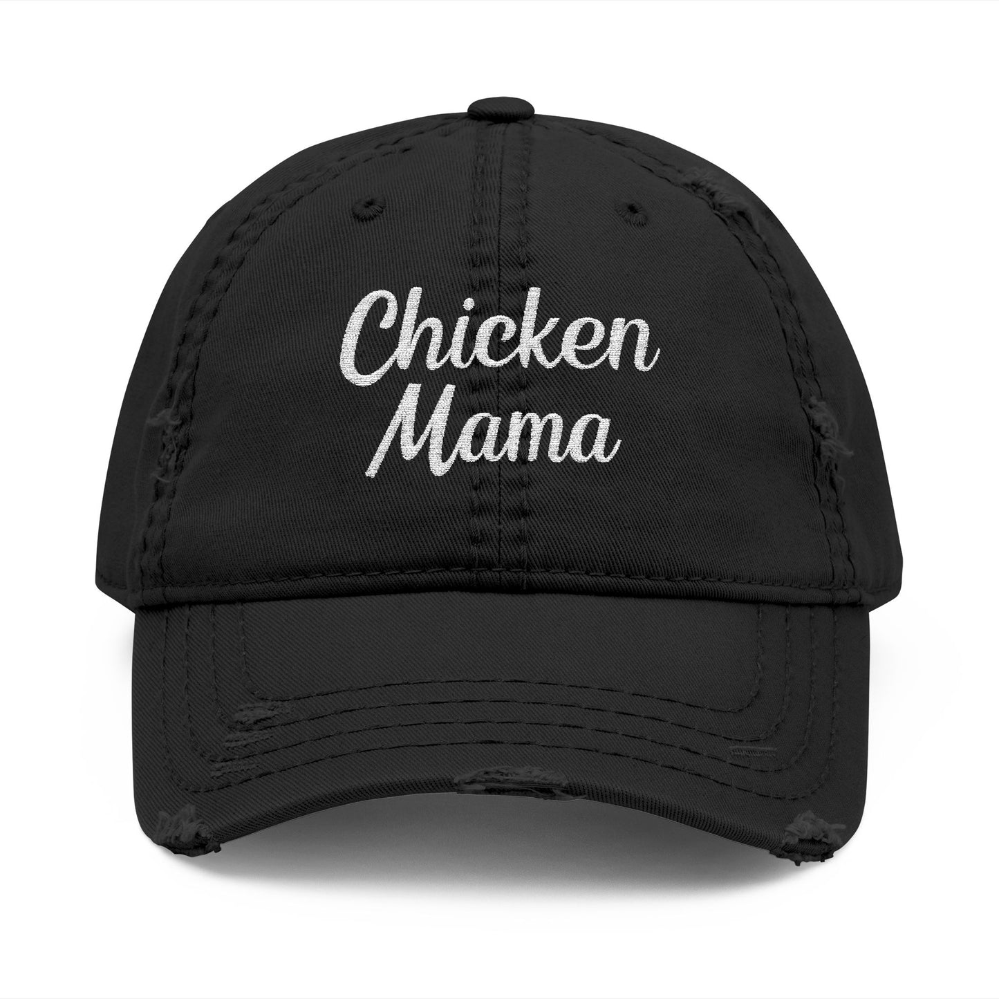 Chicken Mama - Distressed Embroidered Cap