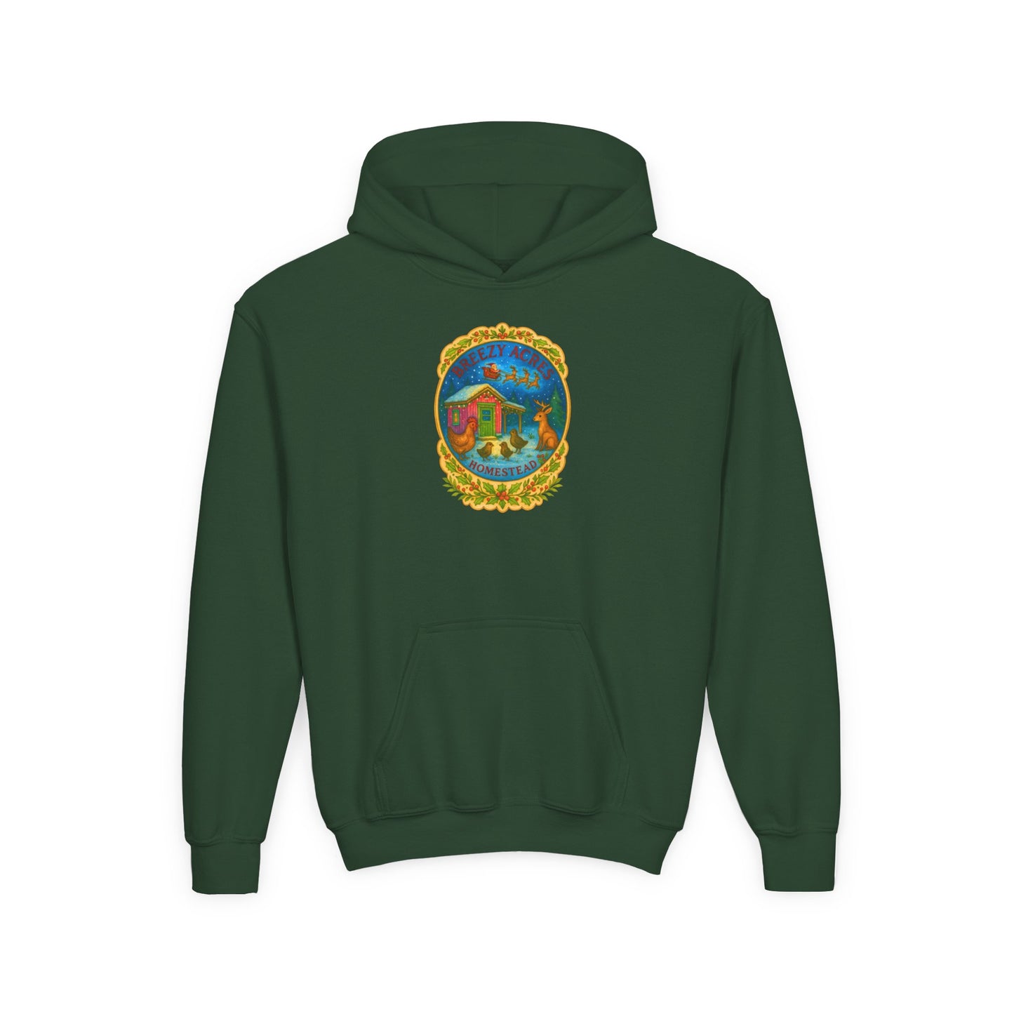 Breezy Acres Homestead Wisconsin - Holiday Youth Hoodie