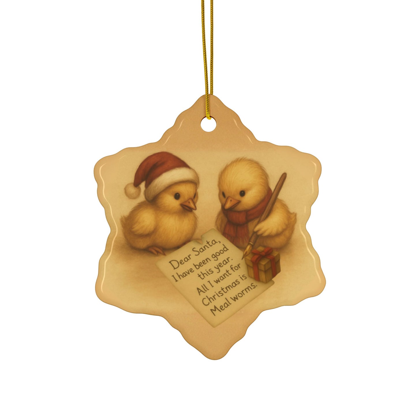 Dear Santa; Love, The Chicks - Ceramic Ornaments