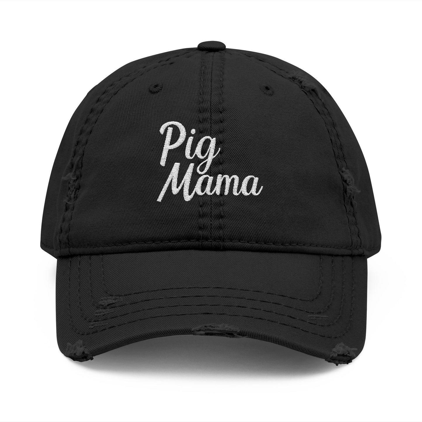 Pig Mama - Distressed Embroidered Cap