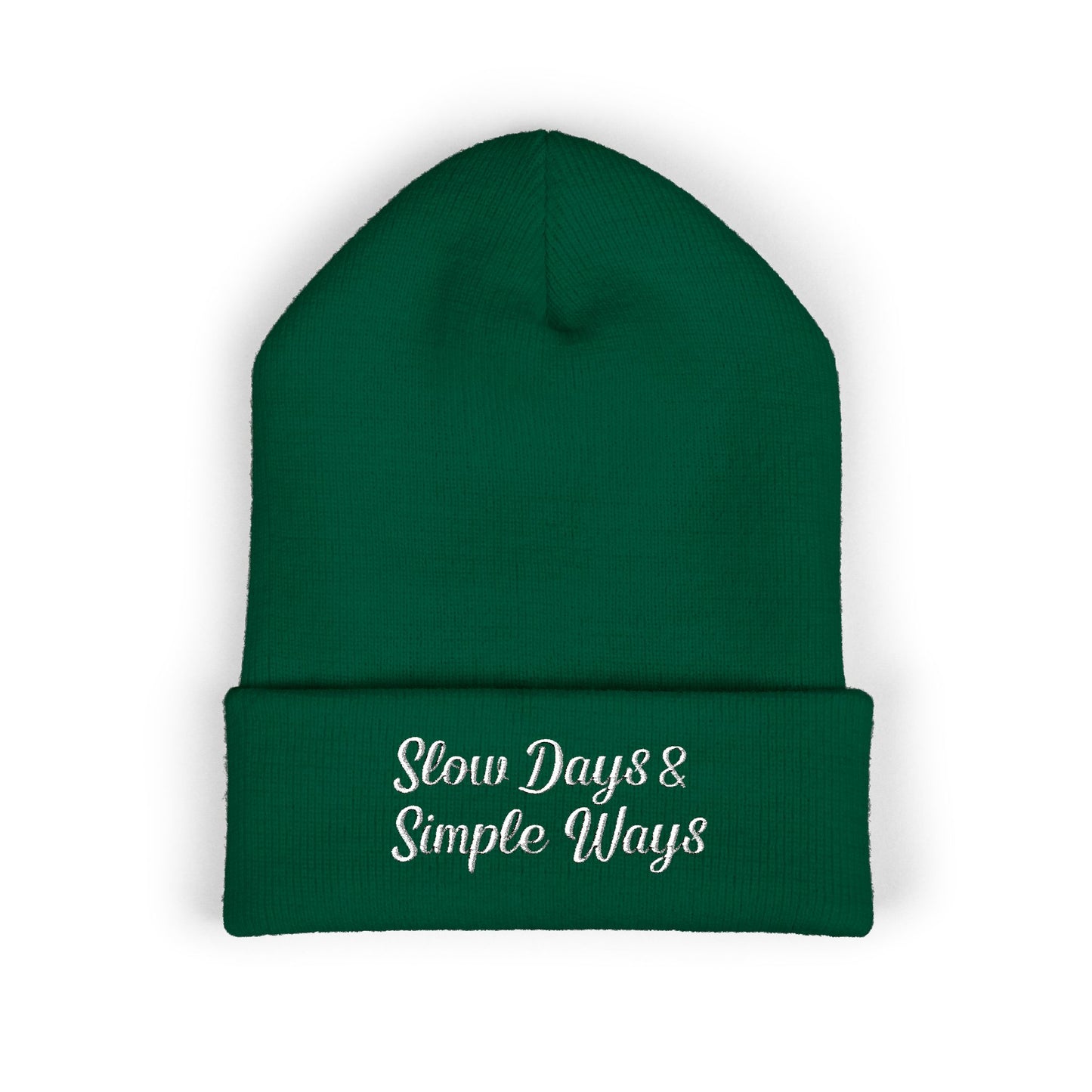 Slow Days & Simple Ways Embroidered Beanie