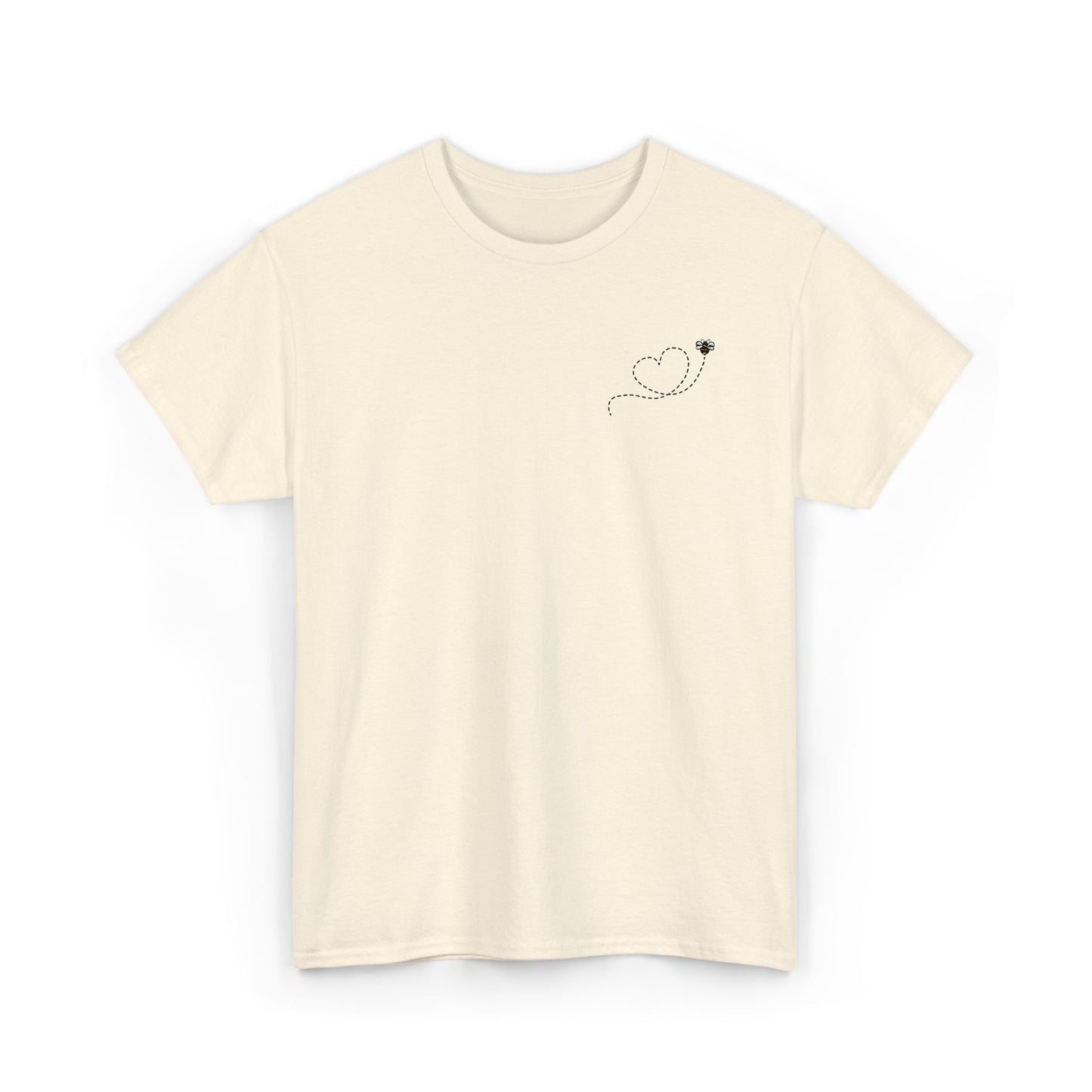 Bee Love Corner Pocket Embroidered Heart Outline Tee