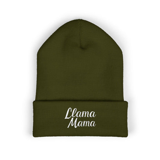 Llama Mama Embroidered Beanie