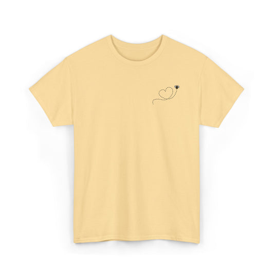 Bee Love Corner Pocket Embroidered Heart Outline Tee