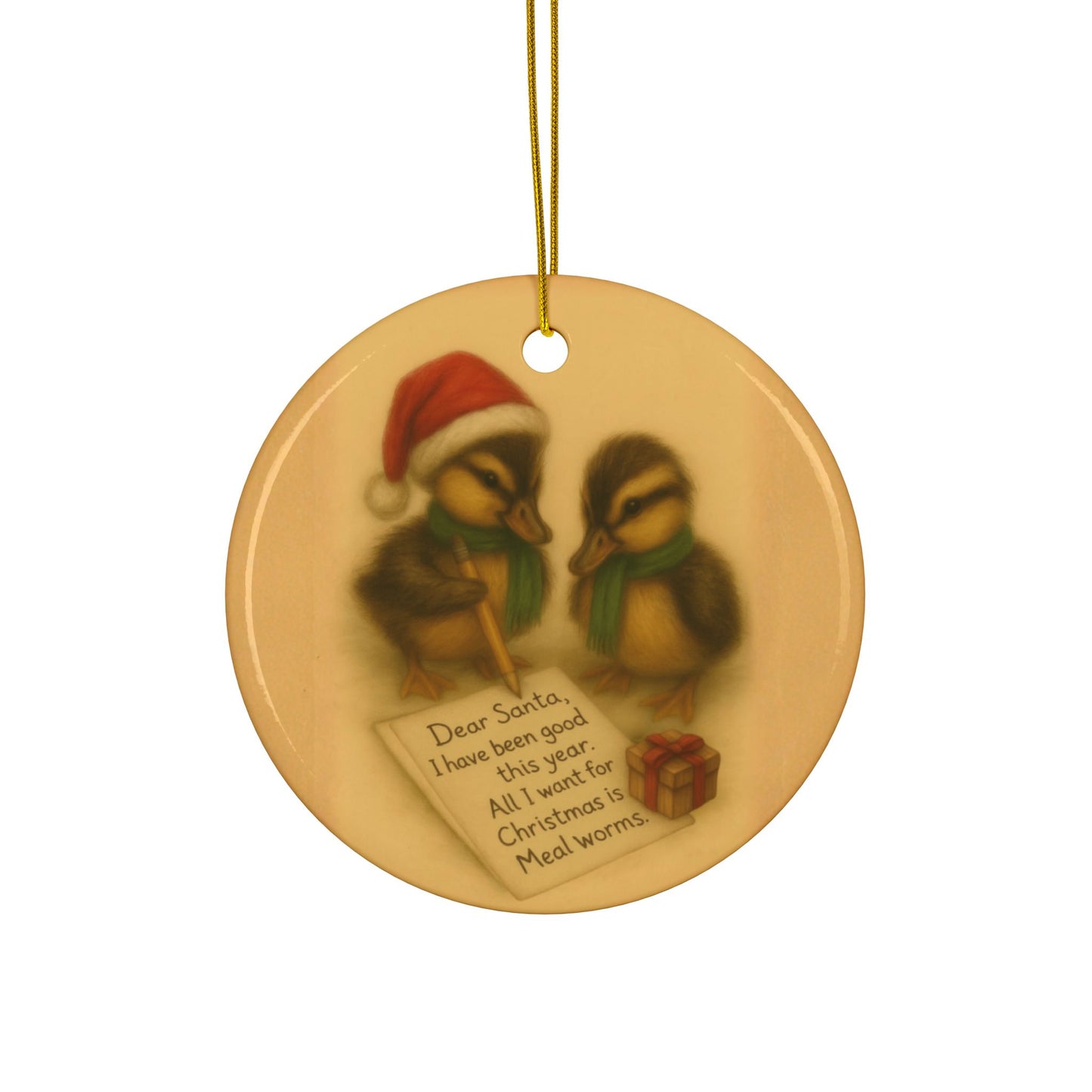 Dear Santa; Love, The Ducklings - Ceramic Ornaments