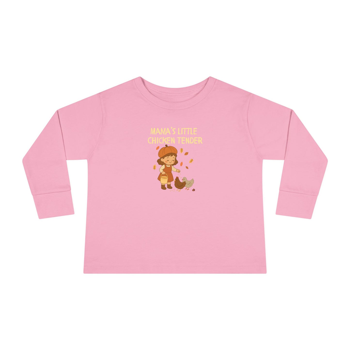 Toddler Long Sleeve - Girl Chicken Tender - Fall Scene