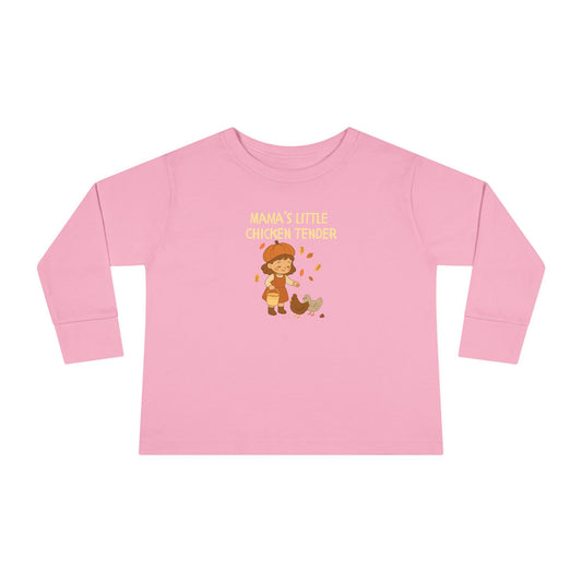 Toddler Long Sleeve - Girl Chicken Tender - Fall Scene