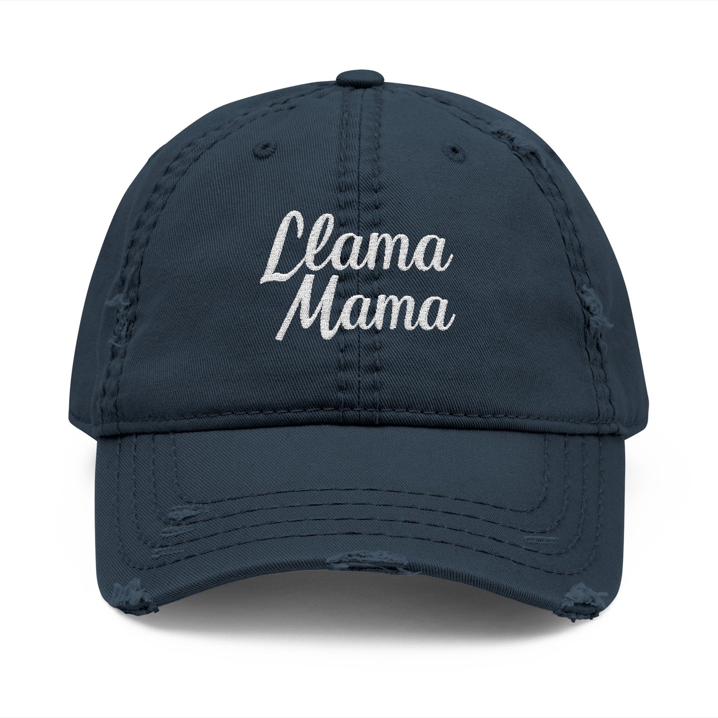 Llama Mama - Distressed Embroidered Cap