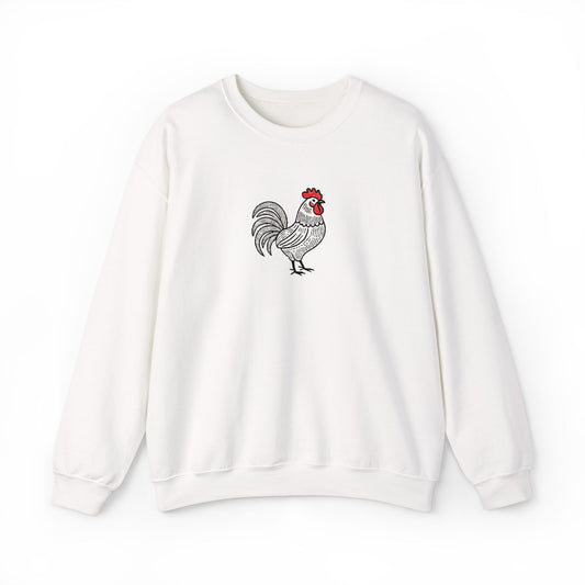 Farmhouse Rooster Embroidered Sweater
