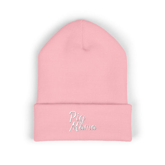 Pig Mama Embroidered Beanie