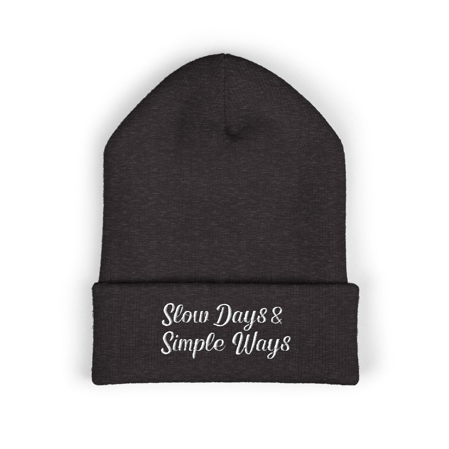 Slow Days & Simple Ways Embroidered Beanie