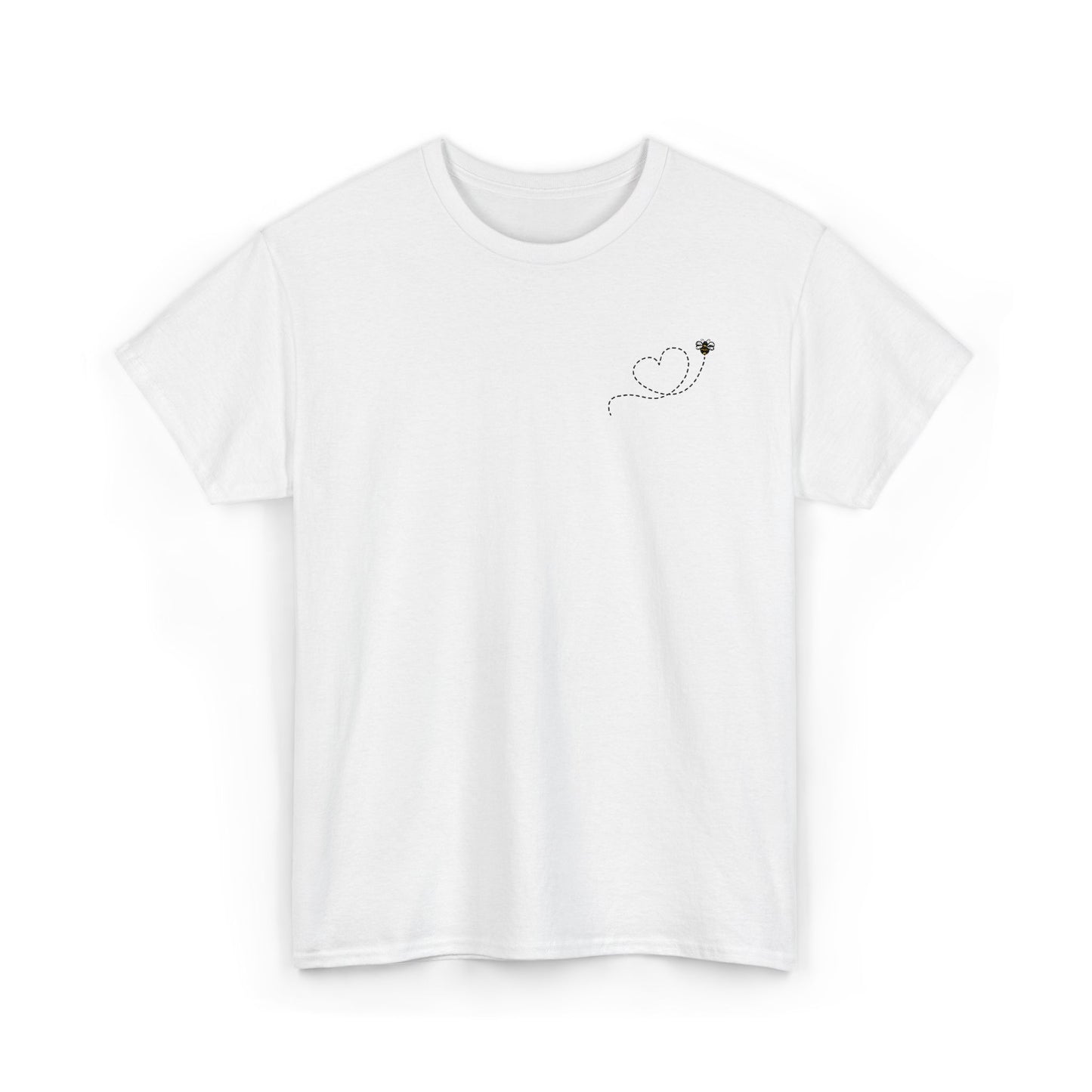 Bee Love Corner Pocket Embroidered Heart Outline Tee