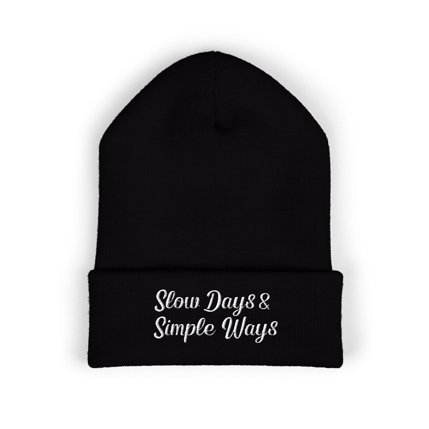 Slow Days & Simple Ways Embroidered Beanie