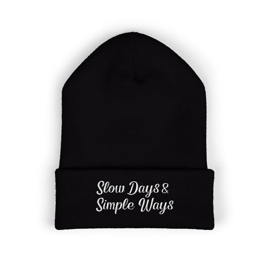Slow Days & Simple Ways Embroidered Beanie