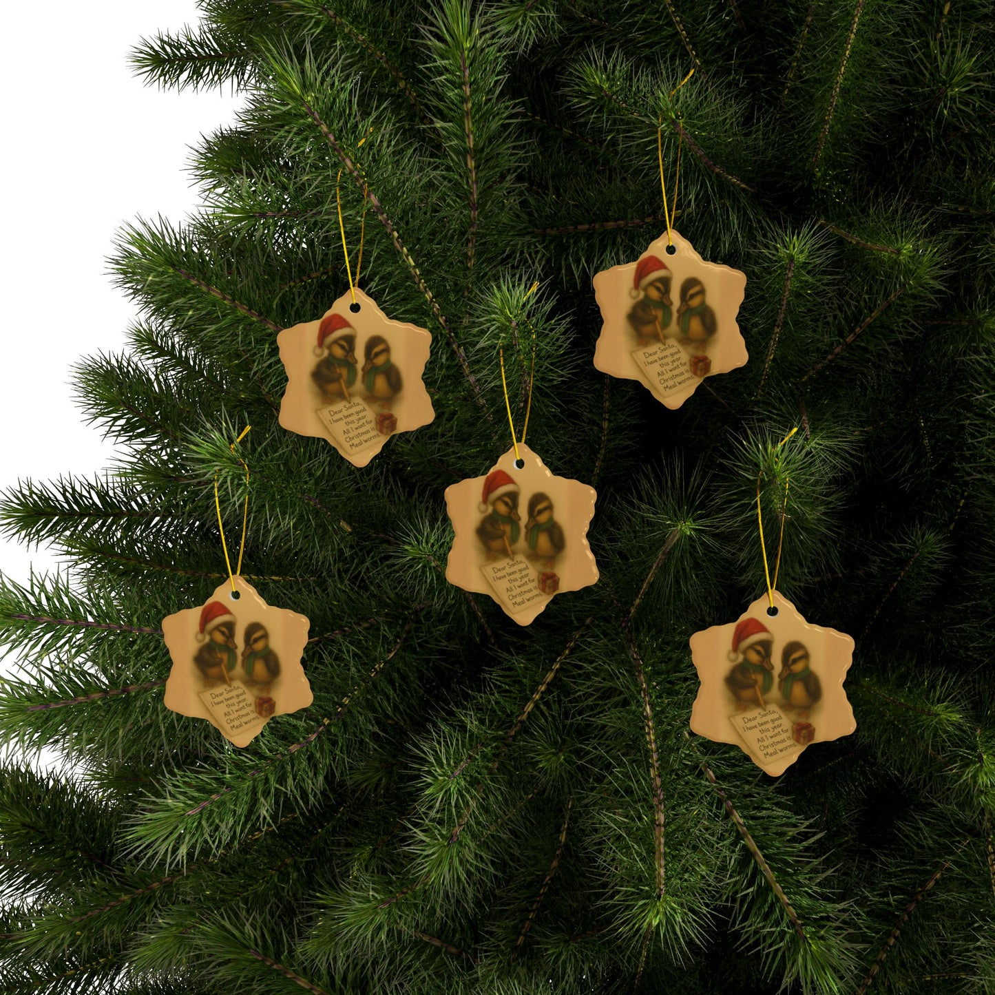 Dear Santa; Love, The Ducklings - Ceramic Ornaments