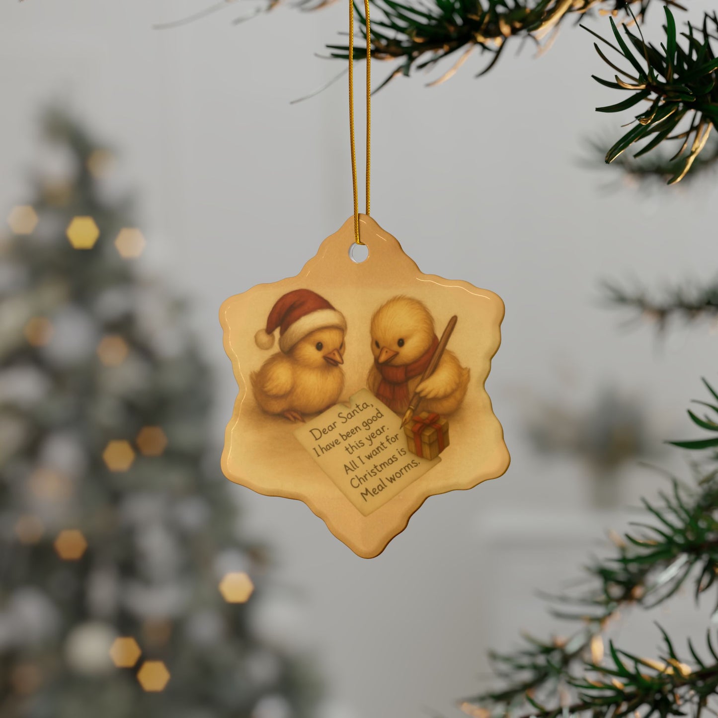 Dear Santa; Love, The Chicks - Ceramic Ornaments