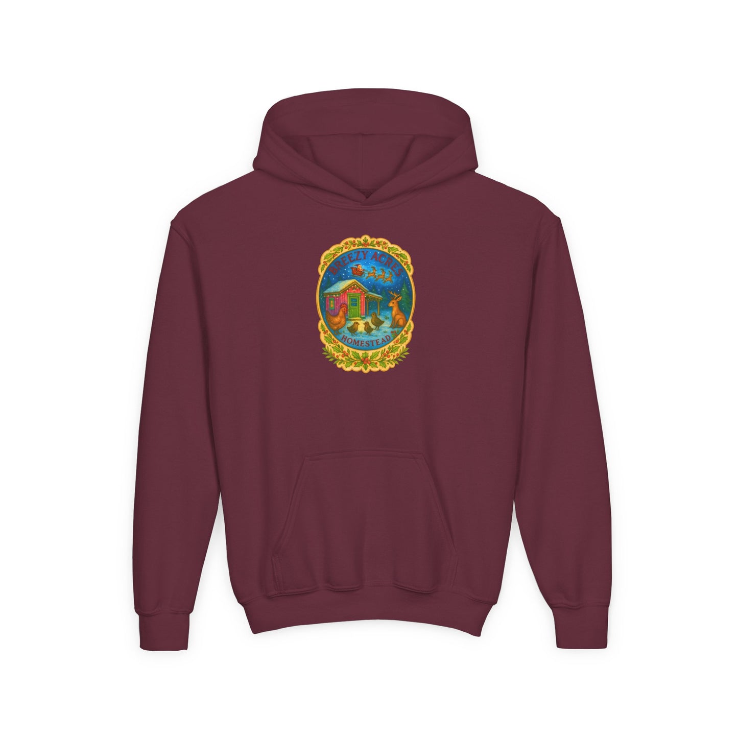 Breezy Acres Homestead Wisconsin - Holiday Youth Hoodie
