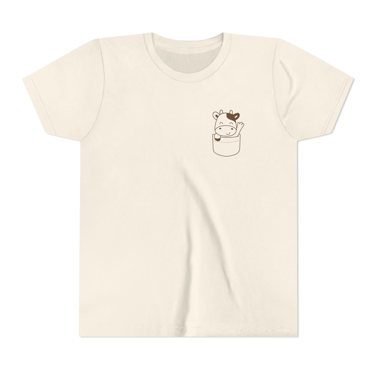 Youth Tee- Pocket Farm Pals- Moo Cow