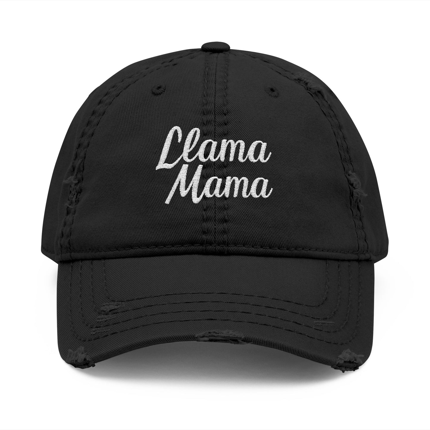 Llama Mama - Distressed Embroidered Cap