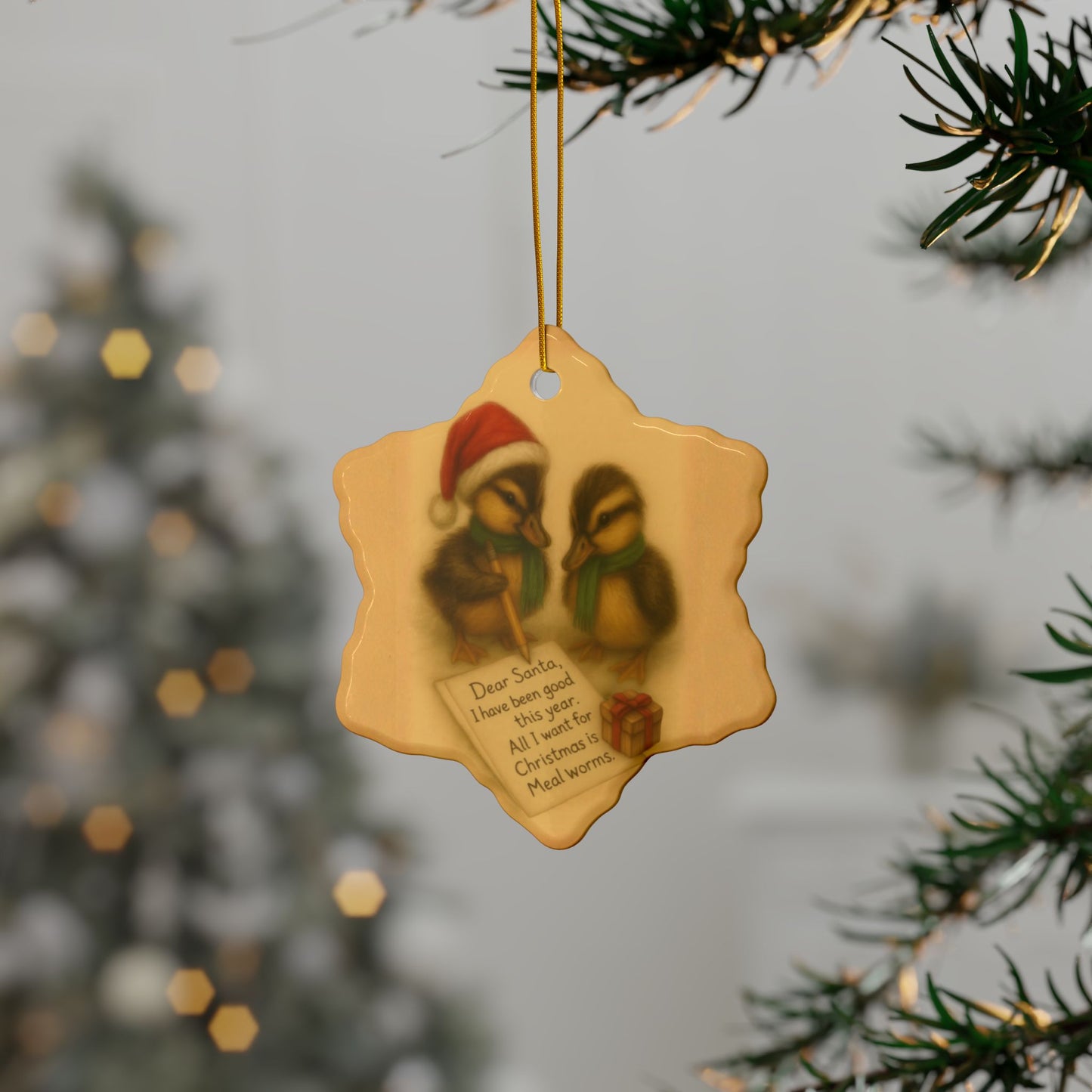 Dear Santa; Love, The Ducklings - Ceramic Ornaments