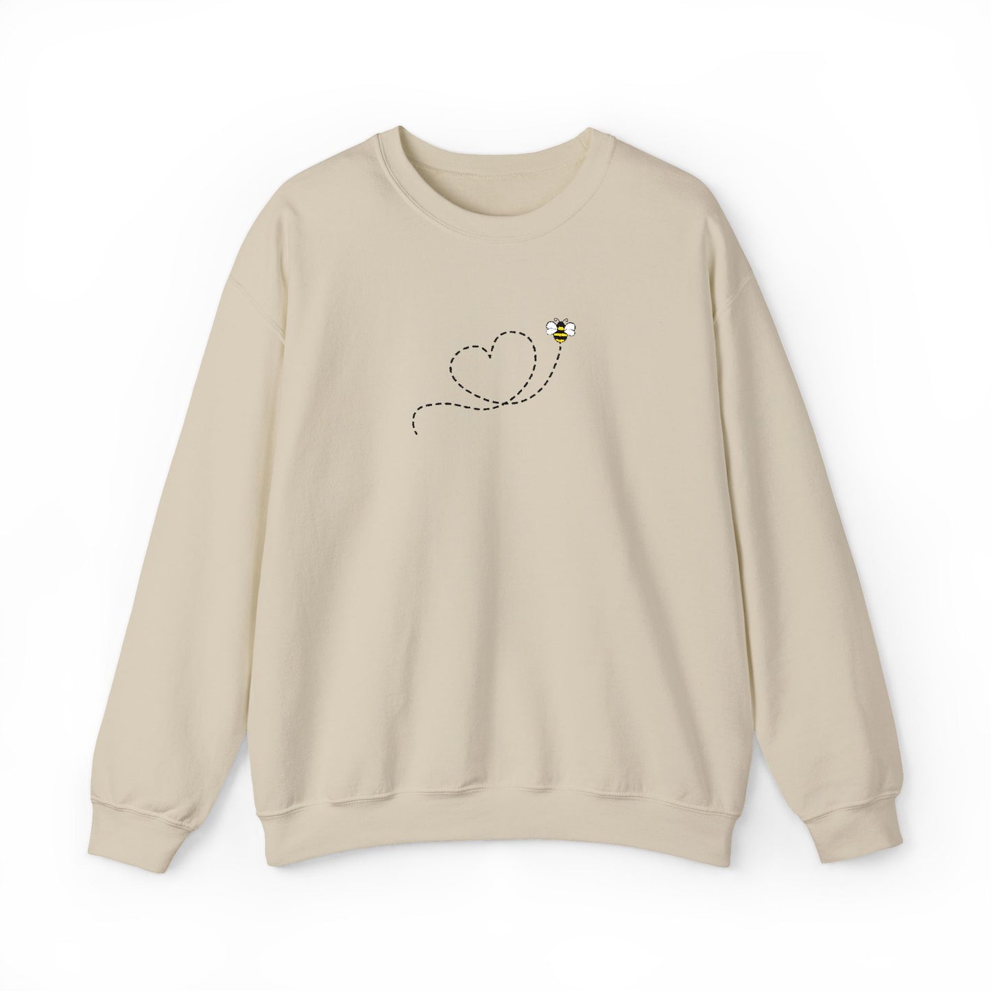 Bee Love Embroidered Heart Outline Sweater