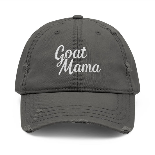 Goat Mama - Distressed Embroidered Cap