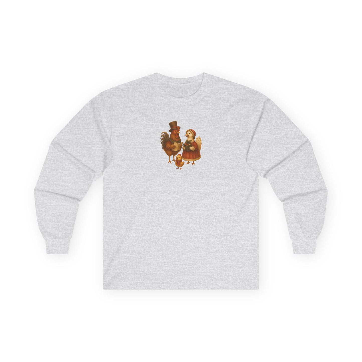 Chicken Family Christmas Caroling - Long Sleeve