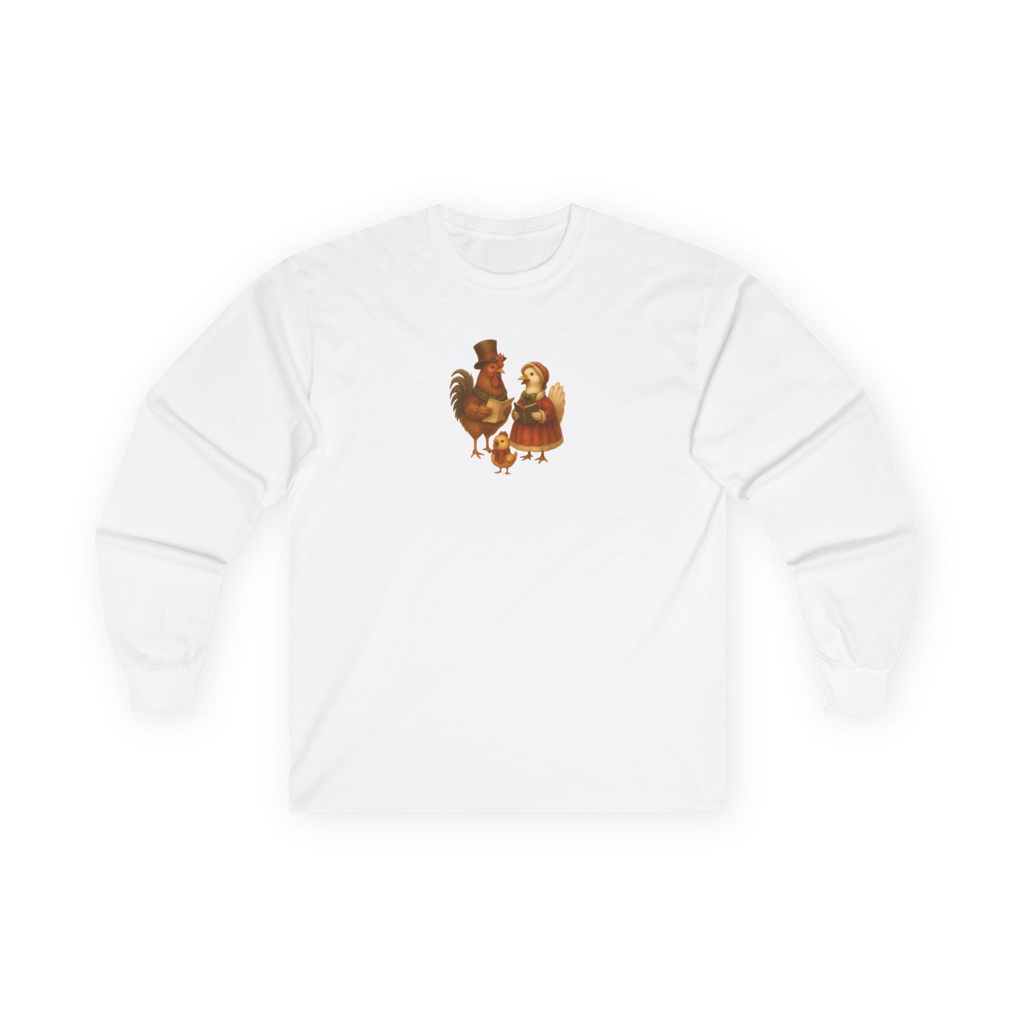 Chicken Family Christmas Caroling - Long Sleeve