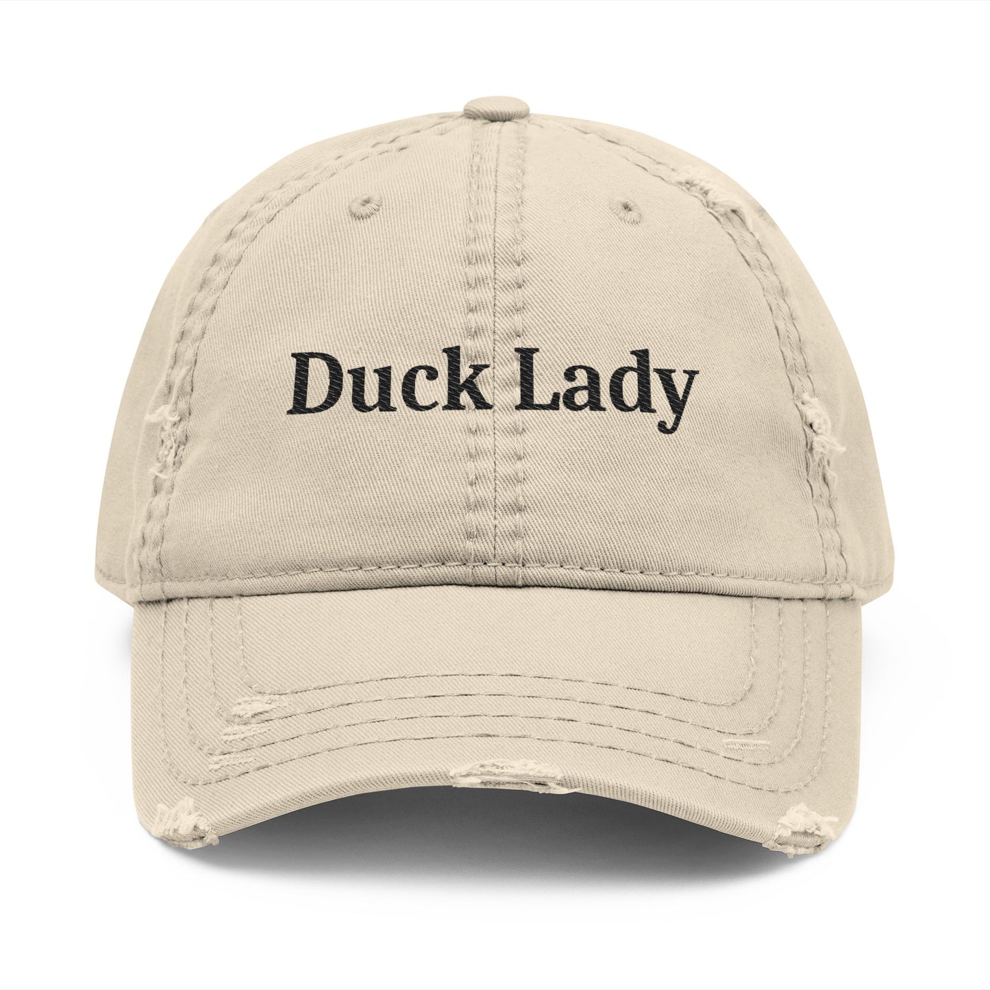 Duck Lady Embroidery Cap- Khaki Only