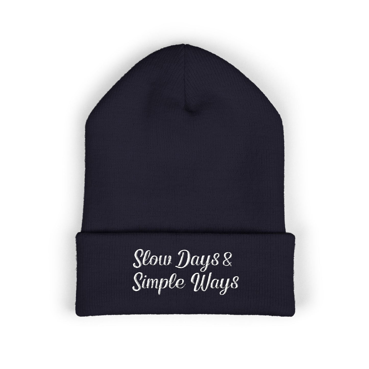 Slow Days & Simple Ways Embroidered Beanie