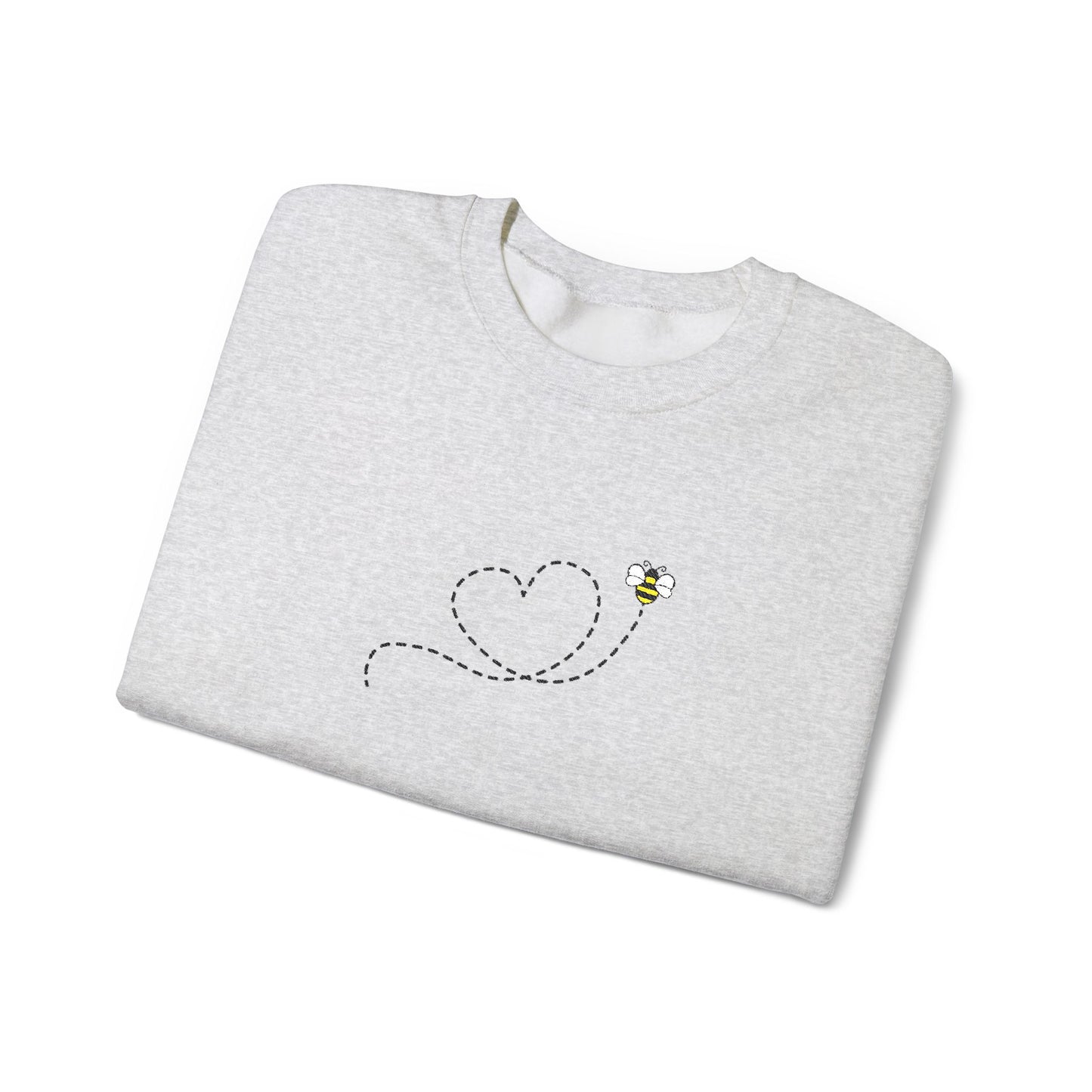 Bee Love Embroidered Heart Outline Sweater