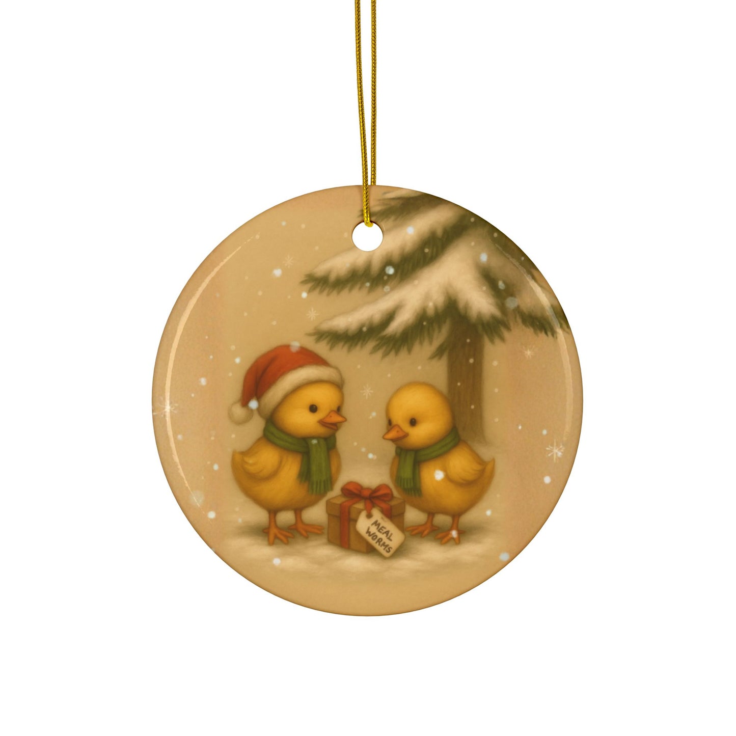 The Chicks Christmas Morning - Ceramic Ornaments