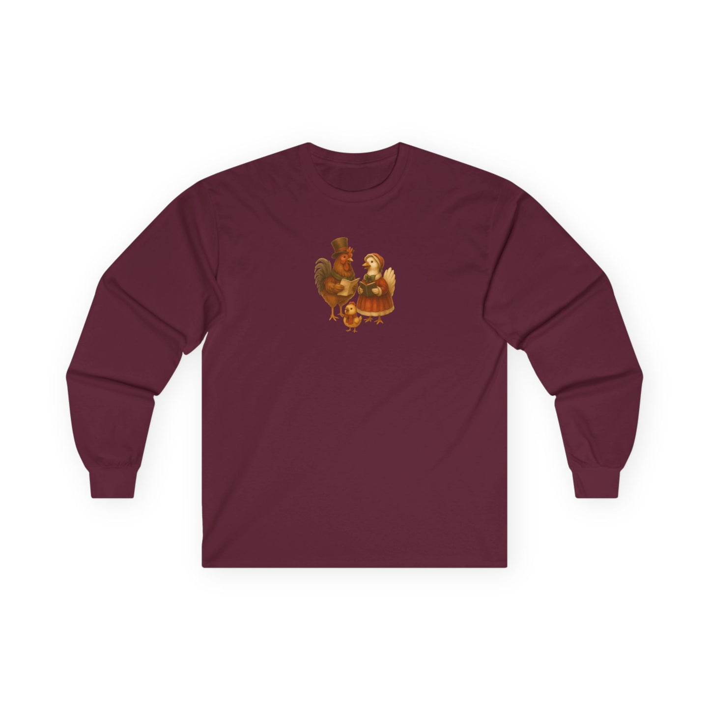 Chicken Family Christmas Caroling - Long Sleeve