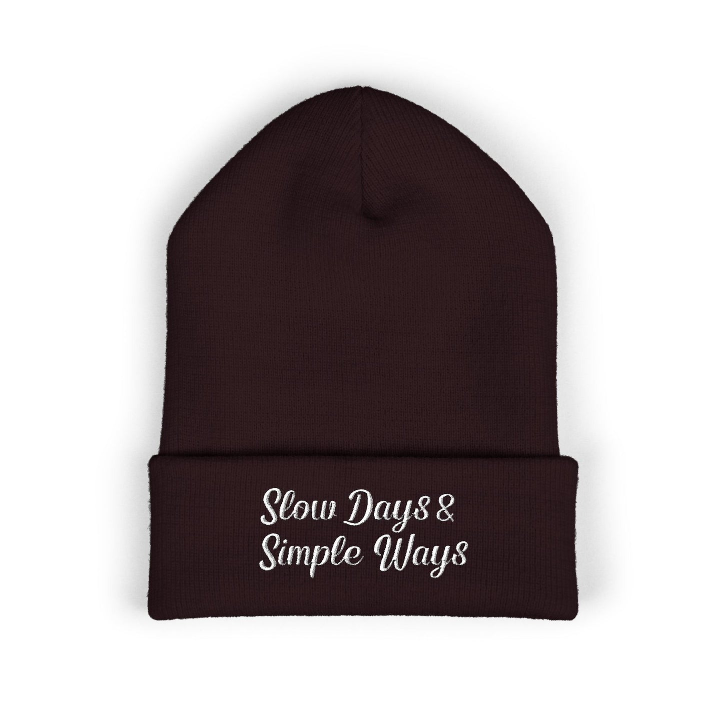 Slow Days & Simple Ways Embroidered Beanie
