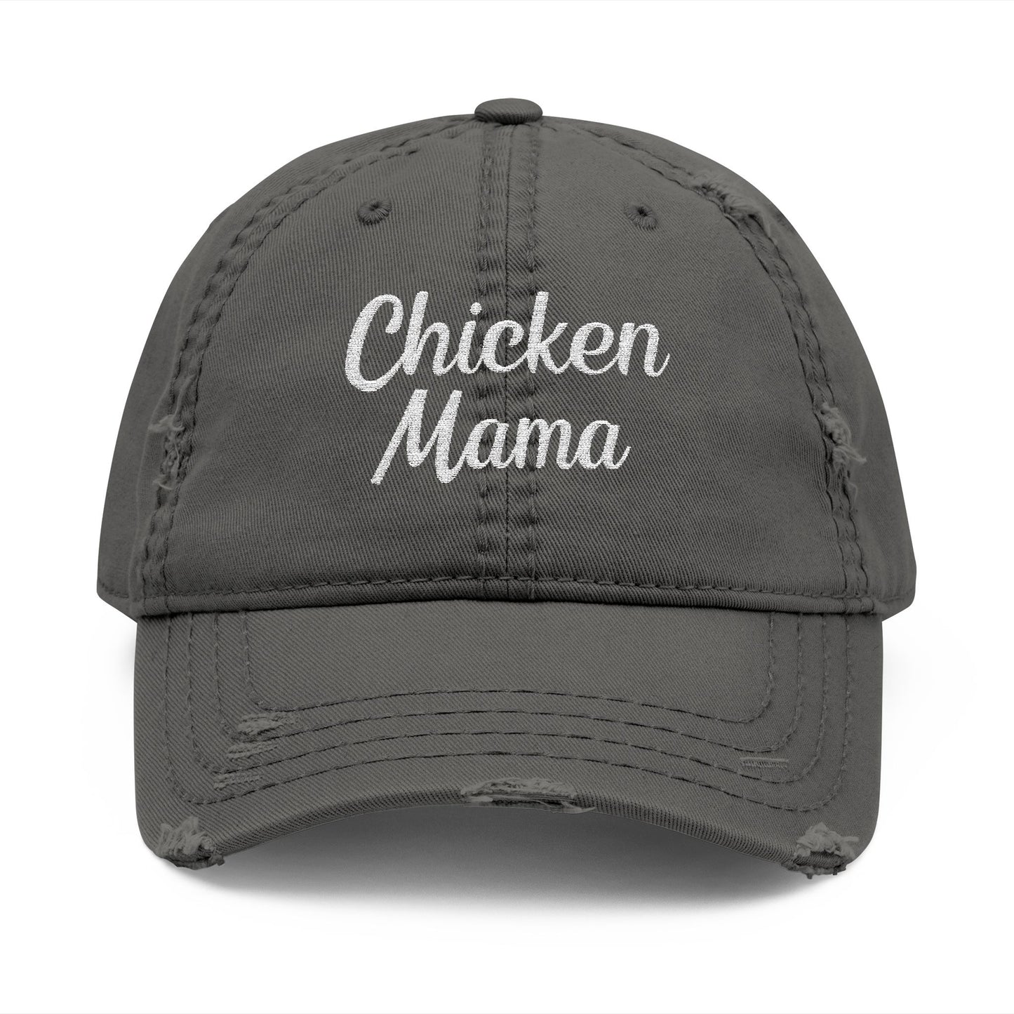 Chicken Mama - Distressed Embroidered Cap