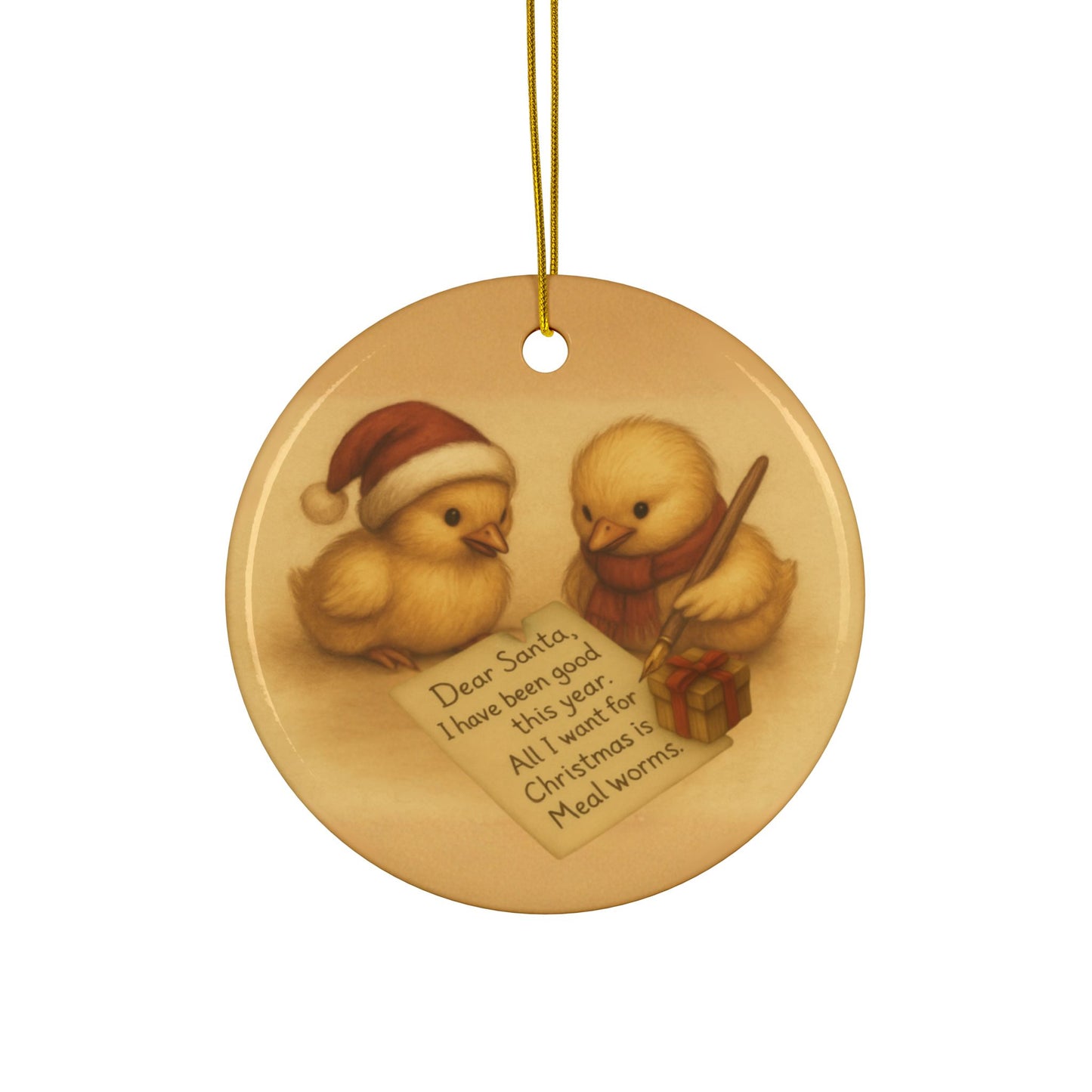 Dear Santa; Love, The Chicks - Ceramic Ornaments
